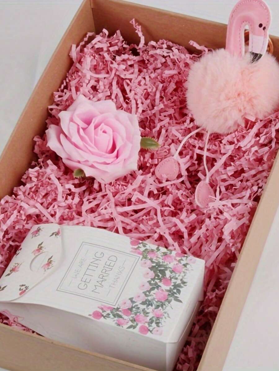 50g Papel de seda arrugado rosa - Adecuado para cajas de regalo, bodas, fiestas de adolescentes y manualidades del Día de San Valentín - Multicolor - Ver 1