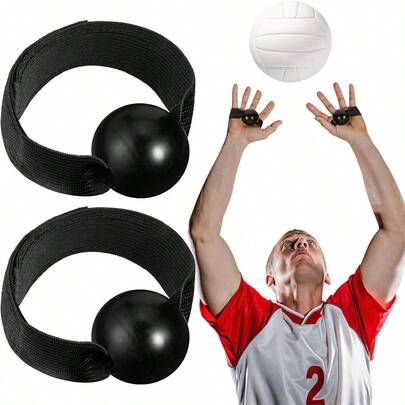 2 piezas Entrenador de manos para voleibol, Pelota de voleibol hueca para entrenamiento de atrapadas, Almohadilla para palma para prevenir fricción, Correa de entrenamiento deportivo