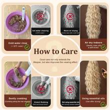 夹式马尾接发，黑色、酒红色渐变、黑色、灰色渐变、棕色波浪纹马尾，24英寸，耐热硬质合成发片，适合女性圣诞节、万圣节、音乐节派对和日常使用。 - 拼色 - 查看 13