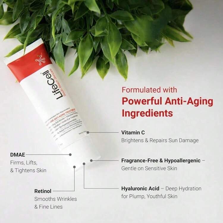 LifeCell All In One Anti-Aging Cream – Reduces Wrinkles, Fine Lines, Dark Circles & Sun Damage – Retinol, Vitamin C, DMAE & Hyaluronic Acid – Fragrance-Free, For All Skin Types (2.54oz) HHYD - Hyaluronic Acid - Xem 3