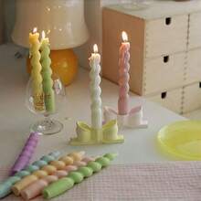 1pc Tall Aromatherapy Candle Holder, High-End Quality, Creative Decorative Piece, Pink Plaster Butterfly Candle Holder - Multicolor - View 1