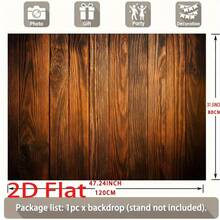 Retro Wooden Wall Background Fabric – Polyester Fiber Photography & Party Decor Fabric – No Electricity Required – Available In Multiple Sizes, Perfect For Festival Party Decor Banners, Suitable For Various Scenarios And Sizes. - Multicolor - View 4