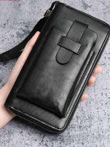 Ví dài tùy chỉnh, ví cầm tay, ví đựng nhiều thẻ, ví đựng thẻ tín dụng, ví đựng tiền xu, túi đựng điện thoại đa năng thời trang dung lượng lớn có khóa kéo. - Nhiều màu - Xem 9