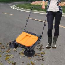 ZhdnBhnos Walk-Behind Manual Push Floor Sweeper, Hand-Push Sweeping Brush,. " Sweeping Width,. Gal Bin Capacity Industrial Manual Push Sweeper For Backyard Road Home Office (No Need To Charge) - Variant,1 - View 2