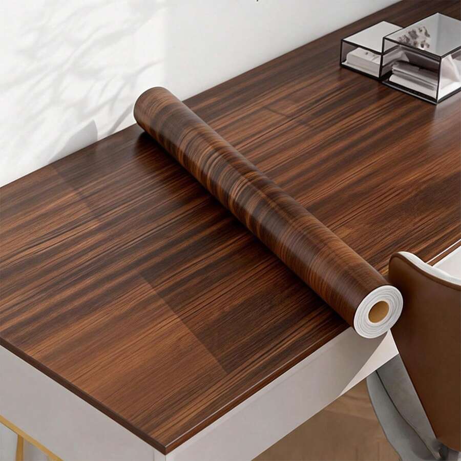 1卷棕色木纹图案可移除防水自粘壁纸，适用于厨房、浴室、卧室、客厅台面、家具、家居装饰和装修，易于移除，可用作墙面装饰、卧室装饰贴纸、家居装饰、客厅壁纸、派对装饰、客厅装饰、办公室装饰、家居装饰品、墙面装饰、浴室装饰、房间装饰用品、房屋装饰壁纸。