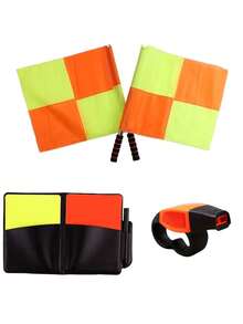 一套专业足球裁判装备 - 红黄牌、哨子、边线旗、足球训练及比赛用具 - 彩色 - 查看 2