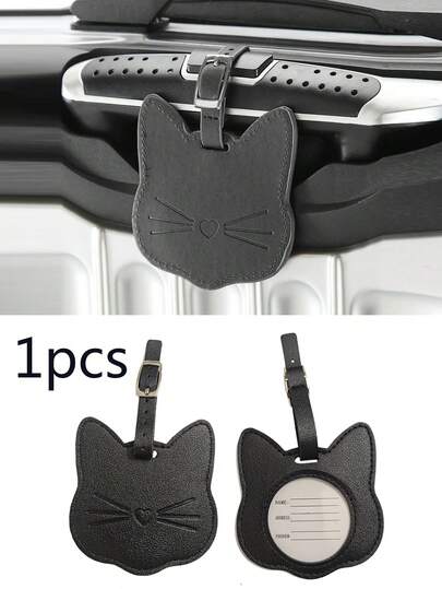1pc Cathead Type Luggage Tag Card Holder Suitcase Tag Name Tag Card Sleeve Hanging Tag Cruise Luggage Tag Pendant Custom Letters Men Women Suitcase Name Tag PU Airplane Labels Engrave Logo Travel Accessories For Travel For Honeymoon For College For School Bag For Flying For Cruise For Bags For Luggage Holiday Vacation Portable With Name ID Cards