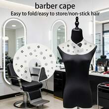 1pc Silicone Barber Cape Waterproof Hair Cutting Shoulder Pad Barbershops Non Stick To Hair Print Pattern Essential Barbering Tool Haircut Capes - Multicolor - View 3