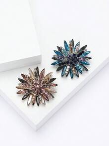 奢华水钻向日葵胸针 - 男女通用植物胸针，休闲派对饰品/朋友礼物徽章装饰 - 太陽花 - 查看 3