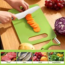5pcs/6pcs/13pcs Plastic Cutting Board Set With Fruit Peeler, Potato Slicer, And Kitchen Tools - Stainless Steel Cookie Cutter And Flower Shaping Tools For Fruit And Vegetables - - - View 3
