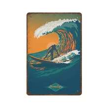 Dreacoss Retro Metal Tin Sign, Novelty Poster, Iron Painting, Ocean Life Surf Club Retro Surf Tin Sign, Tourism Tin Sign, Home D - màu sắc - Xem 8