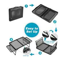 CYPNOKASIS Mesa de CampingPlegables con 2 Alerones Alturas Ajustables Mesa Campamento Ligera Portátil de Aluminio para Acampar Picnic Playa BarbacoaFashion - 219302756 - Ver 7