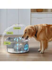 Bình nước tự động cho thú cưng 7L/1.8Gal/236oz có hệ thống lọc - Bình nước cho chó và mèo bằng thép không gỉ chắc chắn, phù hợp với chó giống lớn và gia đình nuôi nhiều thú cưng - Lý tưởng cho chó Great Dane, Mastiff, Chó chăn cừu Đức - Đài phun nước tự động cho chó - nhiều màu - Xem 10