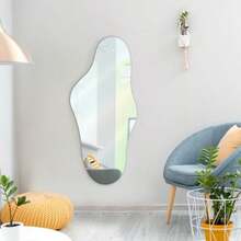 Espejo de Pared Asimétrico en Forma de Nube, Marco de Aluminio Moderno, 110 x 50 cm, Diseño Irregular sin Marco, Ideal para Sala, Recámara, Baño o Vestidor - como se muestra en la figura - Ver 2