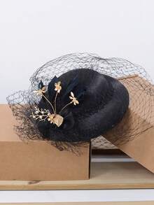 17cm Polyester French Elegant Veil Hat, Suitable For Church, Ball, Wedding Photo, Races, Birthday Party, Party, Year-Round Use - A - View 9