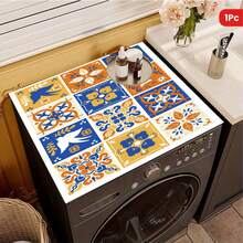 1pc Colorful Tile Pattern Design, Silica Gel Washing Machine Dryer Top Cover Pad, Anti-Slip, Suitable For Laundry Room, Bathroom, Home Decor - Multicolor - View 6