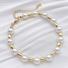 15颗18K镀金米粒珠，小椭圆橄榄形，光滑无缝，散装金属隔珠连接器，适用于珠宝制作、手链、项链、DIY工艺品配件