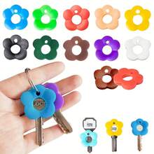 2/10/20/3pcs Estilo Aleatorio - Funda de Llave de Silicona Colorida con Forma de Flor, Funda Protectora Elástica para Llaves, Múltiples Colores Disponibles, Previene que las Llaves se Ensucien y se Dañen - Multicolor - Ver 1