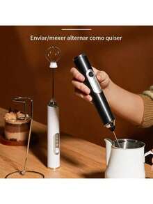 2 em 1 | Batedor Misturador Mixer Elétrico para Bebidas Leite Café Clara de Ovo - Multicolorido - Visão 9