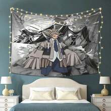 Tamsy Gachiakuta Tapestry, Black Outdoor Party And Travel Decor |   Music Theme Decor |   Durable Outdoor Fabric, Music Room Decor - 1PC - 查看 1