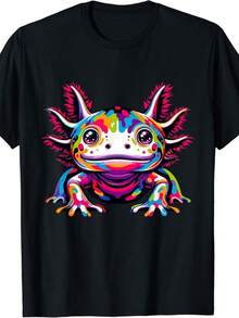 Axolotl rainbow Kawaii colorful love Axolotls herpetologist Gifts Unisex T-Shirt - Negro - Ver 1