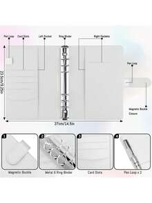 A5 PU皮革活页相册，内置25个胶片套，照片卡片夹，用于存放和整理照片 - 适用于迷你胶片、家庭、周年纪念、毕业典礼、婚礼、母亲节礼物相册 - 彩色 - 查看 5