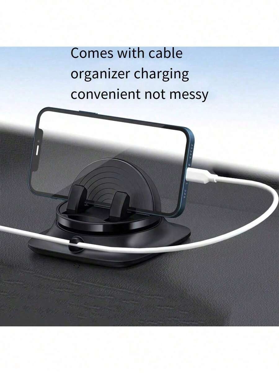 360 Degree Rotating Car Dashboard Phone Holder - Hands-Free Driving! Compatible With IPhone, Android Phone, Gift For Birthday, Family, Friends Gifts Birthday Driving Car Accessories Car Phone Holder Strong Load-Bearing - Black - View 1