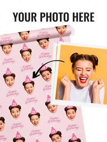 1pc Custom Wrapping Paper,Custom Face Wrapping Paper, Custom Gift Wrap, Personalized Wrapping Paper, Personalized Gift Wrap, Customized Paper With Face And Text, Christmas Wrapping Paper, Funny Christmas Customised Gift, Party Paper, Holiday, Wrap Paper, Packing Paper, Christmas Gift, Santa Claus, Santa Hat, 42*60cm, Gift For Him/Her - Three-face Style - View 6