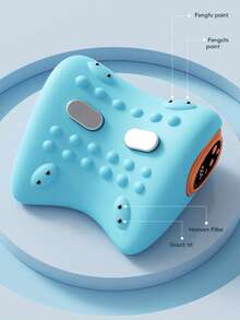 Cervical Massage Pillow, Portable Finger Pressure Neck Extender, Neck And Shoulder Relaxation Pillow With Heating Function, 3 Temperatures And 3 Modes, Suitable For Home, Office And Travel (Blue) - 藍色 - 查看 4