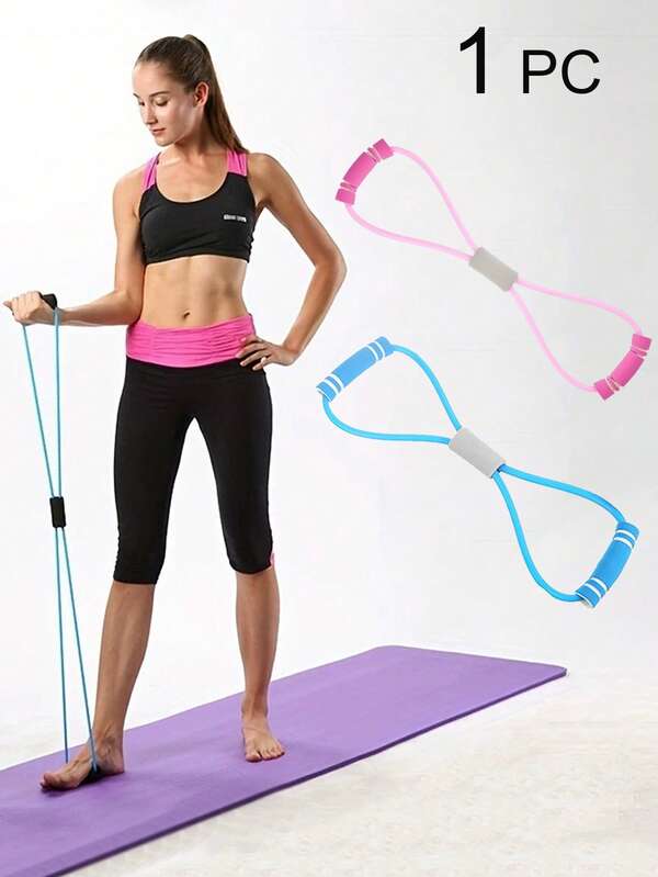1pc 8-Shaped Resistance Band - Home Fitness Yoga Equipment, Shaping Shoulder & Back Workout Tool For Women, Pilates Training Rope