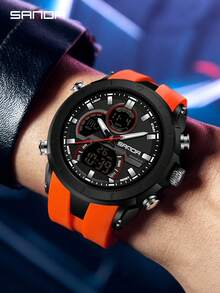 SANDA 6279 Men's Quartz Watch, Large Dial, Calendar, Luminous, Waterproof, Outdoor Sports Digital Watch - 橘色 - 查看 3