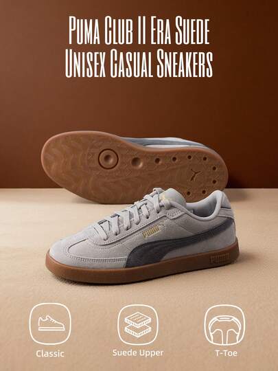 Puma Club II Era Suede Outdoor Light Comfortable Casual Shoes, Suitable For Travel And Daily Wear, Unisex