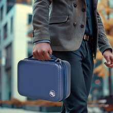 Barber Accessories Bag For Clippers And Supplies, Men Hair Trimmers Box, Portable Clipper Storage Holder Organizer For Hair Cutting, Guard Grooming Kit And Barbers Supplies (Bag Only) - 藍色 - 查看 7