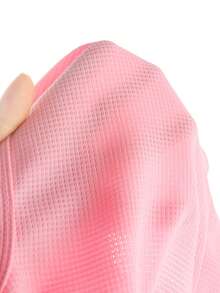 2pcs Baby Girl Soft Pink Casual Set, Striped Patchwork 3D Flower Lantern Sleeve T-Shirt Top And 3D Flower Flared Casual Pants - Pink - View 7