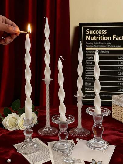 2/3/4pcs Nordic Style Long Stem Scented Candles, Twisted Spiral Fragrance Home Decor, Ins Style Art Decoration, Photography Props