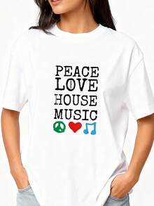 Peace,-Love-And-House-Music-Shirt--DJ-Producer-House-Music-T-Shirt - Trắng 2 - Xem 3