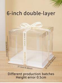 1个白色/透明盖蛋糕盒，烘焙食品礼盒，适用于蛋糕、糕点、巧克力、饼干、馅饼、生日派对、婚礼、情人节、礼品包装