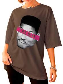 Oversized T-Shirt – Fresh Unisex DTF Ref4436 - Rỉ Nâu - Xem 4