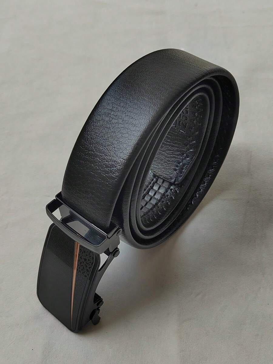 Men's Belt With Automatic Buckle, Fashionable And Casual For Young, Middle-Aged And Professional Use - Rusty Rose - View 1