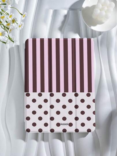 Kingsung Dots And Stripes Pattern Tablet Case, Compatible With IPad 9.7/10.2/10.5/10.9/12.9/Pro 11, 10th Generation, Compatible With Samsung Galaxy Tab S6 Lite 10.4-Inch, Compatible With Kindle Paperwhite 12th Gen 2024, Kindle (11th Generation) 2022 Version, Kobo Clara Color, Soft Fall Protection, Smart Stand/Auto Wake/Sleep