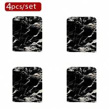 1件/4件/6件/10件装复古风格黑色底白色纹理大理石纹图案毛绒可拆卸椅套，采用柔软涤纶面料制成，适用于餐厅、客厅、办公室、酒店和家居装饰。 - 彩色 - 查看 15