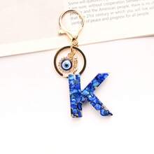 1 chiếc móc khóa màu xanh hải quân thanh lịch với 26 chữ cái tiếng Anh, mặt dây chuyền hình mắt quỷ, thích hợp cho việc đi làm, đi chơi, giữ chìa khóa xe, chìa khóa nhà để tránh bị mất. - Nhiều màu - Xem 22