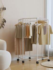 1pc,Clothing Rack/Hanger/Rack With Wheels, 360° Rotatable, 1.2 Meters Tall, Suitable For Hanging Various Types Of Clothes - Multicolor - View 7