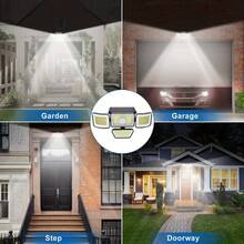 278LED Solar Lights With Motion Sensor Light 4 Mode Outdoor Waterproof 4 Head Solar Security Floodlights For Yard Garden Garage - 1 278LEDdeng - View 5