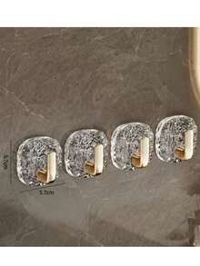 4pcs Transparent Glacier Hooks, Lightweight And Luxurious, High-End, Suitable For Various Scenes: Kitchen, Wardrobe, Wall, Door, Bathroom. Can Be Used To Hang Towels, Coats, Hats, Scarves, Spatulas, Etc., Allowing You To Easily Enjoy The Pleasure Of Organization. Also An Ideal Choice For Gifts To Family, Female Friends, Halloween, Travel, And Christmas.