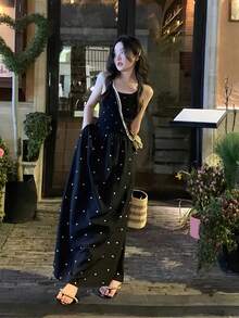 Women Midi Dresses - Black - View 2