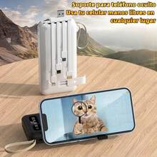 29800mAh/50000mAh 4USB Ultra Large Power Bank. With Built-In Cables, LED Light, Portable, Fast Charging, Emergency Power Bank For Outdoor Travel - US B Type Plug(110-127V) - View 2