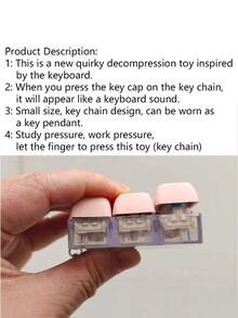 1个机械键盘开关测试器钥匙扣，桌面装饰，手机挂件，创意新奇抗焦虑指尖玩具，缓解手指压力 - 彩色 - 查看 3