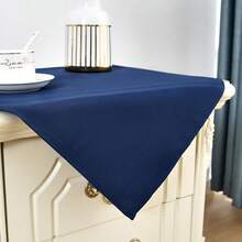 Mantel cuadrado pequeño de 24x24 pulgadas, lavable de poliéster, mantel de mesa lateral sólido azul marino, cubierta de mesa auxiliar resistente para comedor, hogar y fiesta - Azul marino, 24 pulgadas x 24 pulgadas, cuadrado - Ver 5