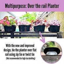 Balcony and exterior railing flower pots, small and cute hanging iron flower pots for metal fences, terrace railings, ideal for adding charm to outdoor spaces - Negro - - Ver 7